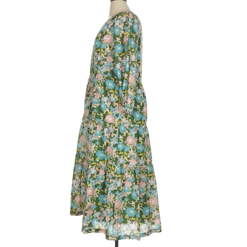 Trovata California Birds of Paradise Brand XL silk Floral Long Sleeve Dress maxi - Picture 6 of 16
